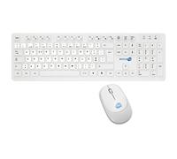 Kit Mouse E Tastiera Wireless Con Adesivi Layout Portoghese Pt Qwerty Bianco_