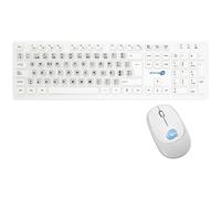 Kit Mouse E Tastiera Wireless Con Adesivi Layout Portoghese Pt Qwerty Bianco_