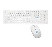 KIT MOUSE E TASTIERA WIRELESS CON ADESIVI LAYOUT RUSSO RU QWERTY BIANCO M&K