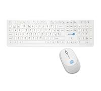 KIT MOUSE E TASTIERA WIRELESS CON ADESIVI LAYOUT SPAGNOLO ES QWERTY BIANCO M&K