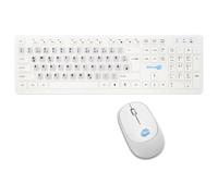 KIT MOUSE E TASTIERA WIRELESS CON ADESIVI LAYOUT TEDESCO DE QWERTZ BIANCA
