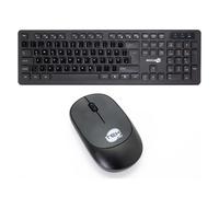 KIT MOUSE E TASTIERA WIRELESS CON ADESIVI LAYOUT TEDESCO DE QWERTZ NERO M&K