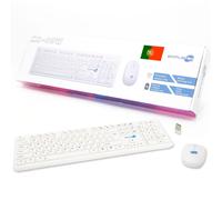 Kit Mouse E Tastiera Wireless Layout Qwerty Portoghese Pt Bianca M&k Portogallo_