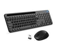 KIT MOUSE E TASTIERA WIRELESS NERO + ADESIVI LAYOUT SPAGNOLO ES QWERTY PC MAC