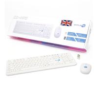 KIT MOUSE E TASTIERA WIRELESS QWERTY UK INGLESE ENGLAND BIANCA KIT SET M&K