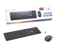 Kit Mouse E Tastiera Wireless Qwerty Uk Inglese England Nero Kit Set M&k_