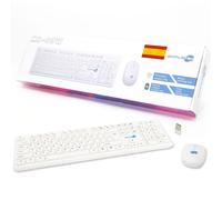 Kit Mouse E Tastiera Wireless Spagnolo Es Qwerty Bianca Kit Set M&k Spagnola_