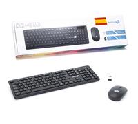 Kit Mouse E Tastiera Wireless Spagnolo Es Qwerty Nero Kit Set M&k Spagnola_