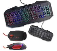 Kit Mouse Ottico E Tastiera Rgb Layout Ita Multimedia 3200dpi Gaming Ergonomico_