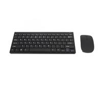 Kit Mouse Tastiera Wireless, Indicatore LED Carino Combinazione di Tasti Wireless Portatile a Risparmio Energetico Pulsante Silenzioso Compatto per la Casa (BLACK)