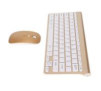 Kit Mouse Tastiera Wireless, Indicatore LED Carino Combinazione di Tasti Wireless Portatile a Risparmio Energetico Pulsante Silenzioso Compatto per la Casa (GOLD)