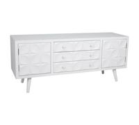 Kit Mueble Bajo De Madera Blanco Con 2 Puertas Y 3 Cajones
