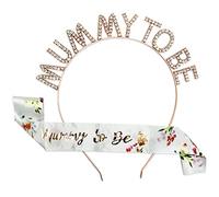 Kit Mummy to Be fascia per capelli, Baby Shower Party Sash, Mommy to be corona, Bianco, per Baby shower, souvenir, regali, accessori fotografici