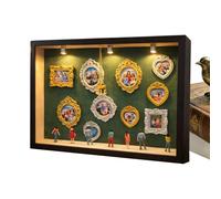 Kit museo in miniatura, luci LED integrate, 22,7 x 31,4 x 3,7 cm, cornice per la decorazione della casa, base per mensole, per adulti, soggiorno, camera da letto, regalo per donne, uomini, adolescenti