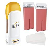 Kit Muster Tres Jolie Manipolo Scaldacera Doppia Resistenza - 200pz Strisce Ceretta - 2 Ricariche Rullo Titanio Rosa Professionale