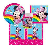 Kit n.78 addobbi compleanno Minnie Rainbow Make-Me Smile per feste a tema del personaggio che da sempre conquista il cuore di ogni bambina