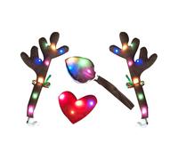 Kit natalizio per auto con corna di renna, costume natalizio con a LED, kit di decorazione con corna - per feste sul tetto del camion durante le festività stagionali