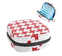 Kit natalizio rosso per il primo periodo di lavoro a maglia per ragazze, salvaslip per tampone, borsa mestruale, porta assorbenti con cerniera, organizer per tovaglioli sanitari