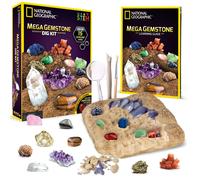 Kit National Geographic Mega Gemstone Dig - Digt 15 Real Gemsones and Crystals Science Kit per bambini Gift Kit di scavo di gem