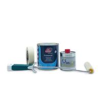 Kit Nautica Antivegetativa - Boero Crossover Autopulente ad Alte Prestazioni 750ML (Bianco, Nero, Blu, Rosso), Diluente 250ML Waga Paint Tecniques, Rullino a Pelo Raso e Nastro Gommato - (Blu)