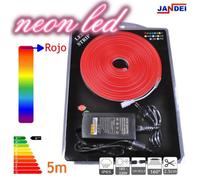 Kit Neon led flessibile rosso 5 m IP66 12V DC tagliabile con trasformatore