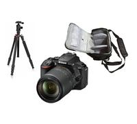 Kit Nikon D5600 (18-140 VR) nero con borsa Kamkorda e treppiede