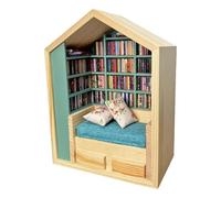 Kit Nook Book-Nook - Set Di Assemblaggio Della Biblioteca In Miniatura 3D, Set Di Assemblaggio Di Biblioteche, Minuscolo Modello Di Artigianato Mondiale | Kit Regalo Di Decorazione Per La Casa, Esperi