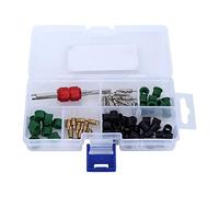 Kit nucleo valvola, strumento di riparazione kit di riparazione aria condizionata 71 pezzi + nuclei valvola 10 pezzi + guarnizioni tubi 50 pezzi + valvole 10 pezzi, per nuclei valvola piccoli e grandi