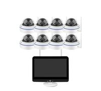 Kit NVR da 12,5 pollici e 10 canali con schermo integrato, telecamera di sicurezza IP WIFI da esterno a cupola da 5 MP, sistema di videosorveglianza intelligente CCTV(2T,8 CAMERA 10CH NVR_AU PLUG)