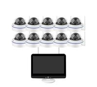 Kit NVR da 12,5 pollici e 10 canali con schermo integrato, telecamera di sicurezza IP WIFI da esterno a cupola da 5 MP, sistema di videosorveglianza intelligente CCTV(2T,10 CAMERA 10CH NVR_AU PLUG)
