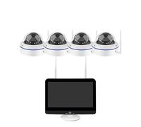 Kit NVR da 12,5 pollici e 10 canali con schermo integrato, telecamera di sicurezza IP WIFI da esterno a cupola da 5 MP, sistema di videosorveglianza intelligente CCTV(2T,4 CAMERA 10CH NVR_AU PLUG)