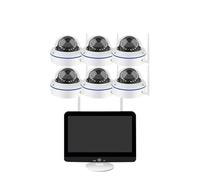 Kit NVR da 12,5 pollici e 10 canali con schermo integrato, telecamera di sicurezza IP WIFI da esterno a cupola da 5 MP, sistema di videosorveglianza intelligente CCTV(500g,6 CAMERA 10CH NVR_AU PLUG)