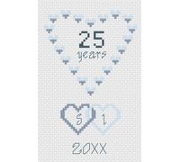 Kit O Modello Per Carta A Punto Croce Cuori D'Argento Per Anniversario