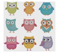 Kit O Ricamo O Schema - Florashell - Nove Civette Sagge