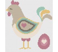 Kit O Schema Di Punto Croce - Florashell - Pollo E Uovo