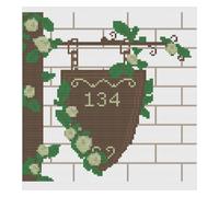 Kit O Schema Di Punto Croce - Florashell - Scudo Del Numero Della Porta