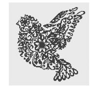 Kit O Schema Di Punto Croce - Florashell - Uccello Filigrana