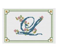 Kit O Schema Di Ricamo A Punto Croce - Florashell - Lettera Dell'Alfabeto L