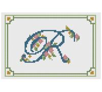 Kit O Schema Di Ricamo A Punto Croce - Florashell - Lettera Dell'Alfabeto R