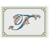 Kit O Schema Di Ricamo A Punto Croce - Florashell - Lettera Dell'Alfabeto T