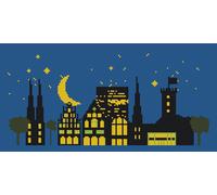 Kit O Schema Di Ricamo Cross - Florashell - Città Contro Il Cielo Notturno