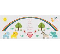 Kit O Schema Per Ricamo A Punto Croce - Animali Neonati Arcobaleno