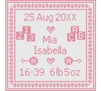 Kit O Schema Per Ricamo A Punto Croce Di Florashell - Quadrato Rosa