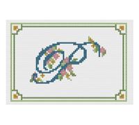 Kit O Schema Per Ricamo A Punto Croce - Florashell - Lettera Dell'Alfabeto P