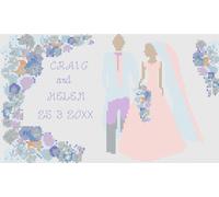 Kit O Schema Per Ricamo Nuziale - Florashell - Sposa E Sposo Fioritura