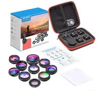 Kit obiettivo 10 in 1 per fotocamera cellulare, obiettivo grandangolare Fisheye macro portatile e rimovibile per la maggior parte degli smartphone
