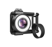 Kit obiettivo fotocamera telefono, kit obiettivo professionale per iPhone e Android, lente di ingrandimento HD 120X, luce LED con cellulare su clip