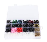 Kit occhi e naso in resina di plastica colorata con anelli di fissaggio, 330 misure multiple, per bambole fatte a mano fai-da-te e giocattoli di peluche, scatola di