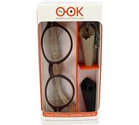 KIT OCCHIALE DA LETTURA O-OK AGATA CON PORTAOCCHIALI DOPPIO (+1.00, Marrone/Beige)
