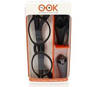 KIT OCCHIALE DA LETTURA O-OK AGATA CON PORTAOCCHIALI DOPPIO (+3.50, Nero/Verde)